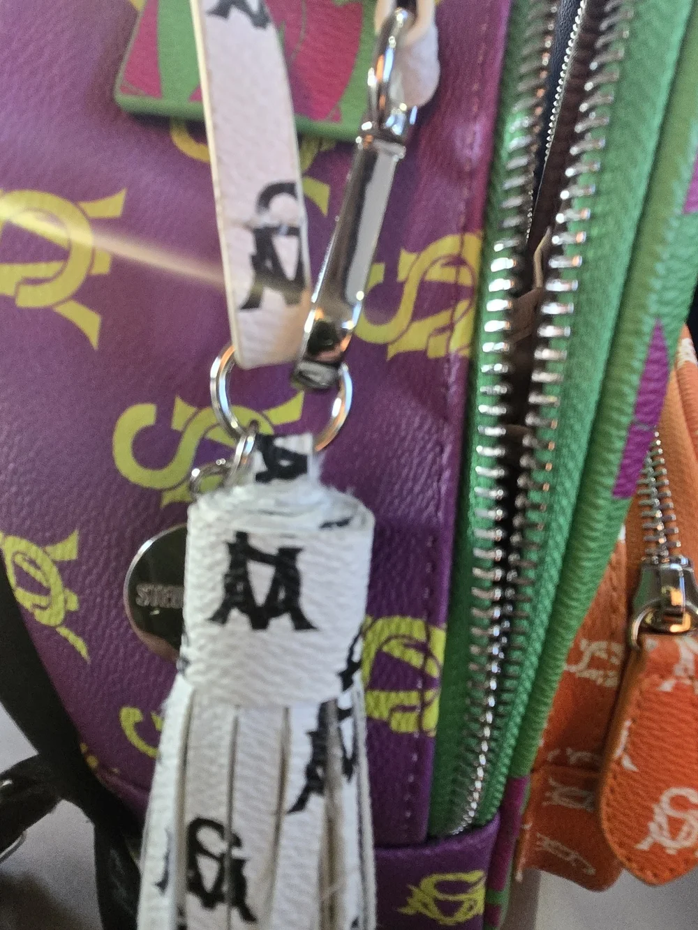 Steve Madden Colorful Mini Backpack Purse, Neon Green Orange Pink Statement Bag
